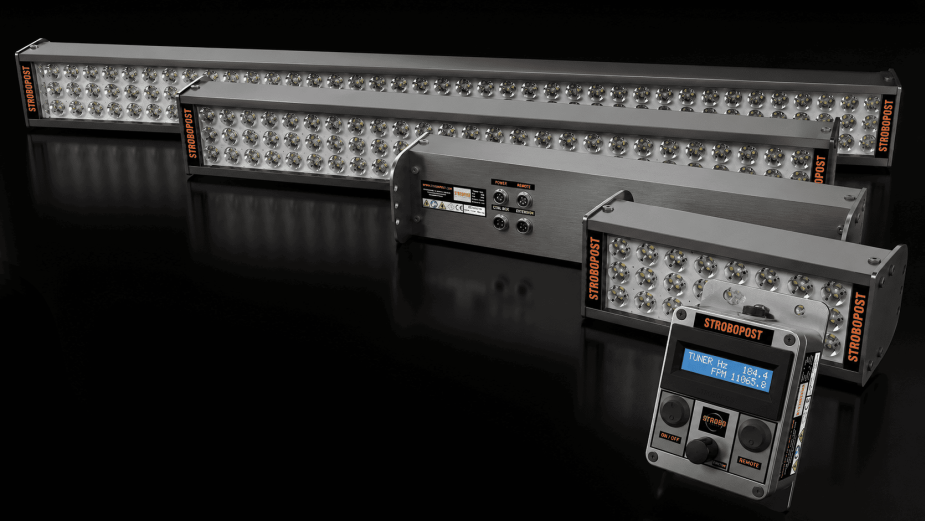 Lampada stroboscopica STROBOPOST FX Series installata su linea industriale